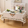 patdrea Designer Linen Rectangle Tablecloth,Vintage French Floral Tablecloths,Wrinkle Free Table Cloth,Decorative Table Cover Cloth for Kitchen,Dining,Tea Party,Home,Christmas,63"*102"