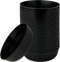 [30 Pack 16 OZ Bowls] Edge Collection Black Plastic Party Bowls Premium heavyweight Elegant Disposable Tableware Dishes