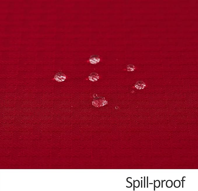 maxmill Square Tablecloth Water Resistance Antiwrinkle Spill Proof Weaved Texture Pattern Table Cloth, Christmas Decorative Fabric Table Cover for Parties, Holiday Dinner, 70 x 70 Inch, Red