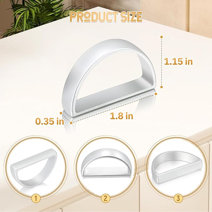 KPOSIYA Napkin Rings Set of 72, Metal Silver Napkin Rings Bulk for Table Settings, D-Shape Napkin Holders Rings for Dinner Table Decor, Easter, Fall,Thanksgiving, Christmas, Party,（Silver 72 pcs）