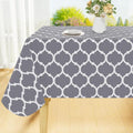 Smiry Rectangle Table Cloth, Wipeable Spillproof Plastic Tablecloths for Dining, Waterproof Vinyl Tablecloth with Flannel Backing for Rectangle Tables, Camping, Outdoor and Indoor (70"x120", Grey)