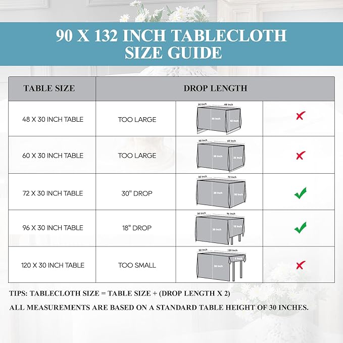 VidaFete Tablecloth 10 Pack 90 * 132inch Rectangle Table Cloth Polyester, Stain Wrinkle Resistant Polyester Dining Table Cover for Kitchen Dinning Party Wedding Rectangular Buffet Decoration(Yellow)