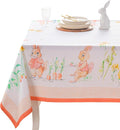 Maison d' Hermine Table Cloth Square Table 100% Cotton 54 x 54 Inches Tablecloth Reusable Decorative for Dining Room Farmhouse Home Valentines Day Decorations Spring Summer - Bunny Party