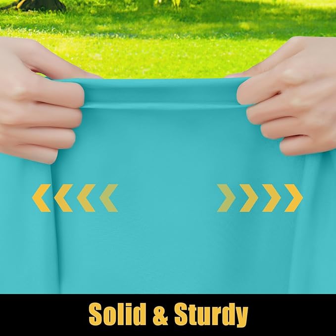 Smiry Rectangle Picnic Table Cloth, Waterproof Elastic Fitted Tablecloths for 8 Foot Tables, Washable Polyester Table Cover for Camping, Indoor and Outdoor (Turquoise, 30"x96")