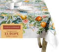 Maison d' Hermine Table Cloth Rectangle Table 100% Cotton 60 x 108 Inches Tablecloth Reusable Decorative for Dining Room Farmhouse Home Valentines Day Decorations Spring Summer - Agrume