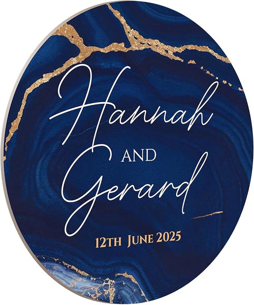 100 Pack Personalized Wedding Coasters, Custom Cardboard Coasters for Drinks with Photo Print and Text, Keepsake Wedding Favors and Gifts for Couples, 3.95" Round (Design 5)