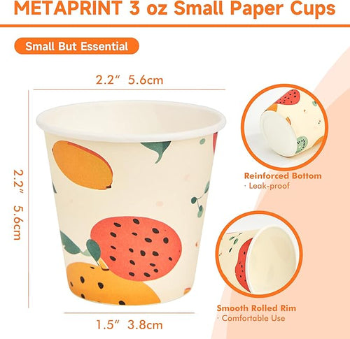 100 Pack 3 oz Bathroom Cups, Disposable Paper Cups with Rolled Rim, Small Paper Mouthwash Cup for Guest Bathrooms, Vanity & Office Use, Off-white