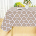 Smiry Square Table Cloth, Wipeable Spillproof Tablecloths with Flannel Backing for Square Tables, Waterproof Vinyl Plastic Tablecloth for Dining, Camping, Indoor and Outdoor (60" x 60", Khaki)