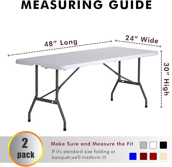 Nasitos 2 Pack Fitted Tablecloth for 4 Foot Tables-Teal Open Back Folding Table Cover Washable and Wrinkle Resistant Table Cloth for Trade Show, Book Fair, Career Fair, Convention, Events