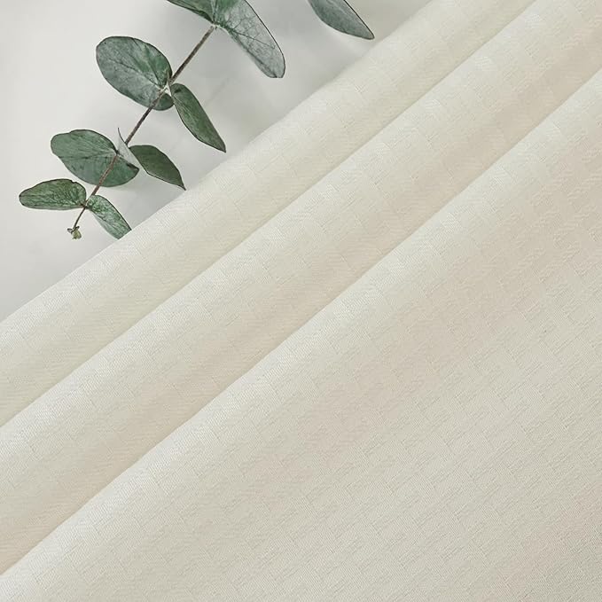 maxmill Tablecloth Weaved Texture Stain Resistant Waterproof, Wrinkle Resistant Washable Table Cloth, Fabric Table Cover for Dining Room, Indoor Outdoor Use, Rectangle 60 x 120 Inch, Ivory