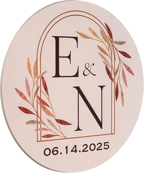 100 Pack Personalized Wedding Coasters, Custom Cardboard Coasters for Drinks with Photo Print and Text, Keepsake Wedding Favors and Gifts for Couples, 3.95" Round (Design 3)