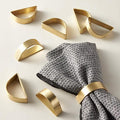 Cuff Brushed Gold Napkin Rings Set of 20, Modernist Napkin Ring Holder for Wedding, Banquet, Metallic Adornment for Table Settings, Glossy Serviette Buckles Decor