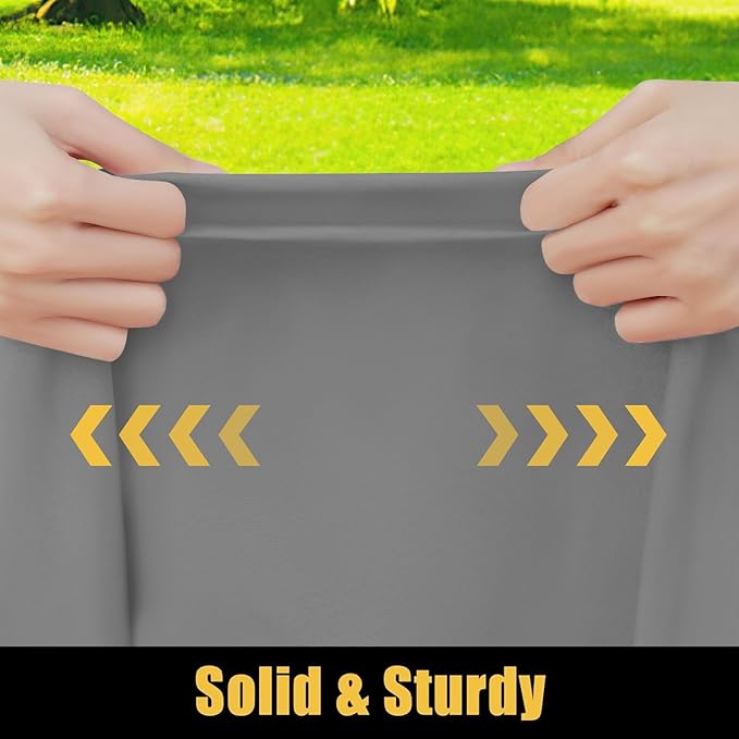 Smiry Rectangle Picnic Table Cloth, Waterproof Elastic Fitted Tablecloths for 8 Foot Tables, Washable Polyester Table Cover for Camping, Indoor and Outdoor (Grey, 30"x96")