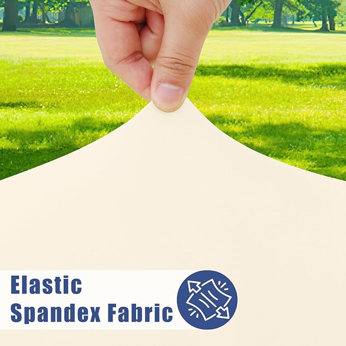 Spandex 5 Foot Rectangle Table Cloth 2 Pack, Elastic Fitted Tablecloths for Picnic, Stretch Washable Patio Table Cover for Outdoor, Camping, Banquet and Parties (Champagne, 30"x60")