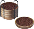 6 Pack Absorbent Coasters, 4.3 inches Cork for Coffee Tables, Wooden Drink Coasters for Kitchen, Farmhouse, Bar, and Office