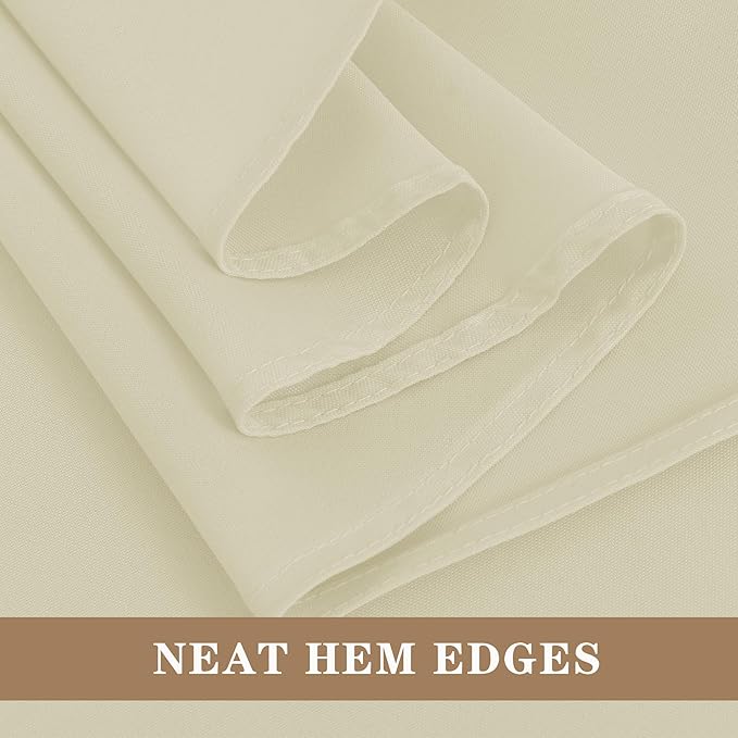 Fitable Elegant Rectangle Table Clothes, 6 Pack - 90 x 132 Inch, Ivory - Reusable and Washable Tablecloths, Polyester Fabric Table Covers for Wedding, Party, Banquet, Formal Events