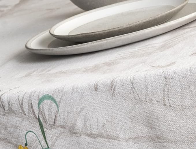 Maison d' Hermine Table Cloth Rectangle Table 100% Cotton 60 x 120 Inches Tablecloth Reusable Decorative for Dining Room Farmhouse Home Valentines Day Decorations Spring Summer - Basse Cour