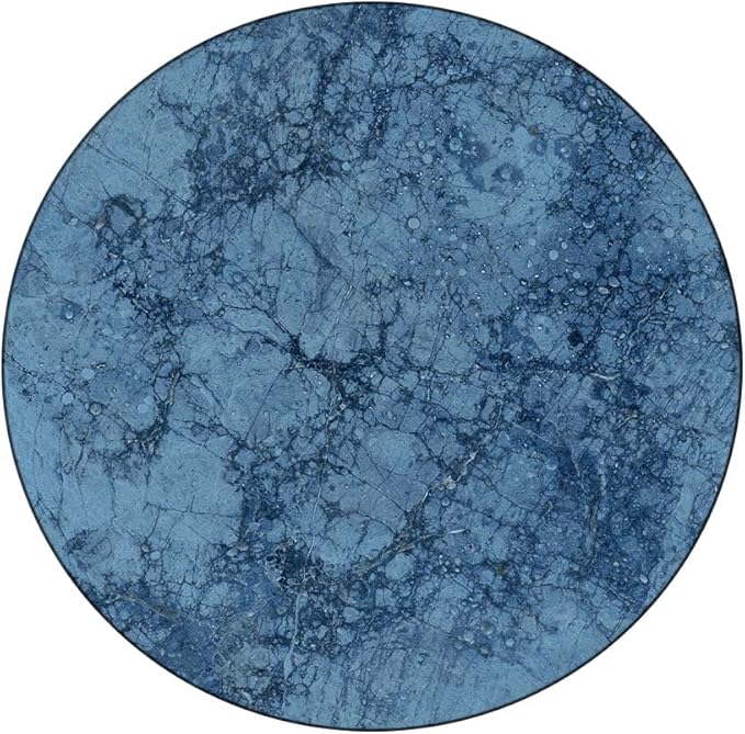 Elastic Tablecloth, Marble Decorative Fabric Table Cover for, Abstract Crack Pattern, Fit Round Tables 35inch Diameter, for Dining Room/Party/Banquet Decoration, Blue