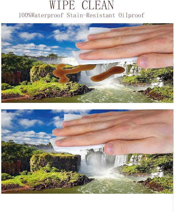 Round Tablecloth, Landscape Tablecloth for Side Table, Majestic Waterfall River Argentinean Falls Natural, Fit Round Tables 44inch Diameter, for Restaurant Picnic Indoor and Outdoor Use, Multi