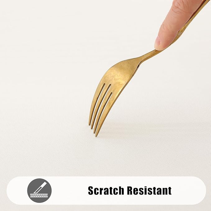 Smiry 4 Pack Rectangle Table Cloth, Waterproof Anti-Scratch Polyester Tablecloth, Decorative Washable Fabric Table Cover for Dining, Buffet, Parties and Outdoor, 60x102, Beige