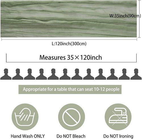 12 Pack 10Ft Cheesecloth Table Runner 35x120 Inch Boho Gauze Table Runner Cheese Cloth Long Romantic Table Runners for Wedding Bridal Shower Birthday Party Table Decor (Dusty Sage Green)