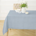 Solino Home Linen Tablecloth 52 x 52 Inch - 100% Pure Linen Dusty Blue Square Tablecloth - Classic Hemstitch, Machine Washable Table Throw for Winter, Spring, Easter