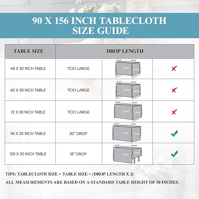 VidaFete 90 * 156inch 2pack Rectangle Table Cloth Polyester, Stain Wrinkle Resistant Dining Table Cover for Kitchen Dinning Party Wedding Rectangular Tabletop Buffet Decoration(Black)
