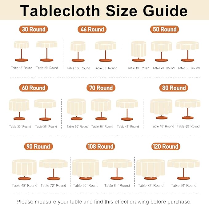 JIUZHEN Faux Linen Round Tablecloths 54 inch, Decorative Wrinkle Free Texture Rustic Circle Table Cloth Cover for Kitchen, Dining, Party, Wedding, Outdoor Use (54 Inch Round,Khaki)