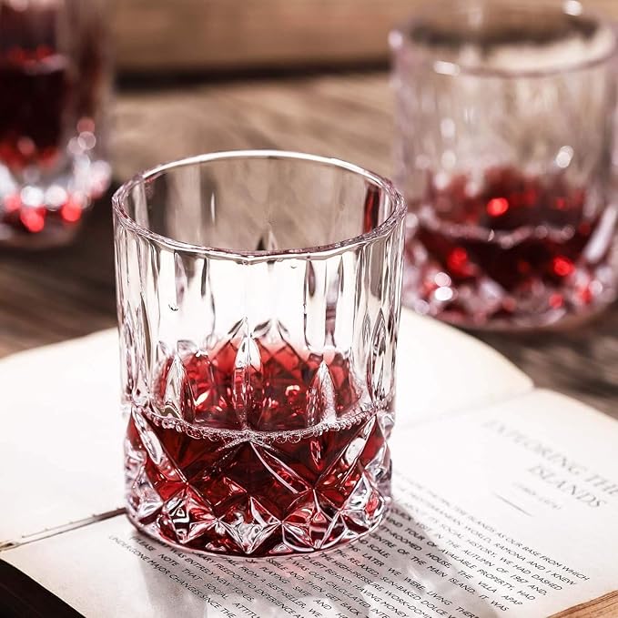 Set of 6 Crystal Whiskey Glasses - 11 oz Double Old Fashioned Tumbler, Perfect for Bourbon, Vodka, and Cocktails (Set of 6)