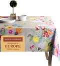 Maison d' Hermine Table Cloth Rectangle Table 100% Cotton 70 x 90 Inches Tablecloth Reusable Decorative for Dining Room Farmhouse Home Valentines Day Decorations Spring Summer - Jardin D'Ete - Fog