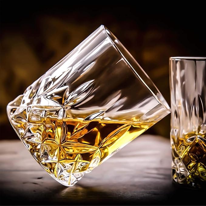 Set of 3 Crystal Whiskey Glasses - 11 oz Double Old Fashioned Tumbler, Perfect for Bourbon, Vodka, and Cocktails (Set of 3)