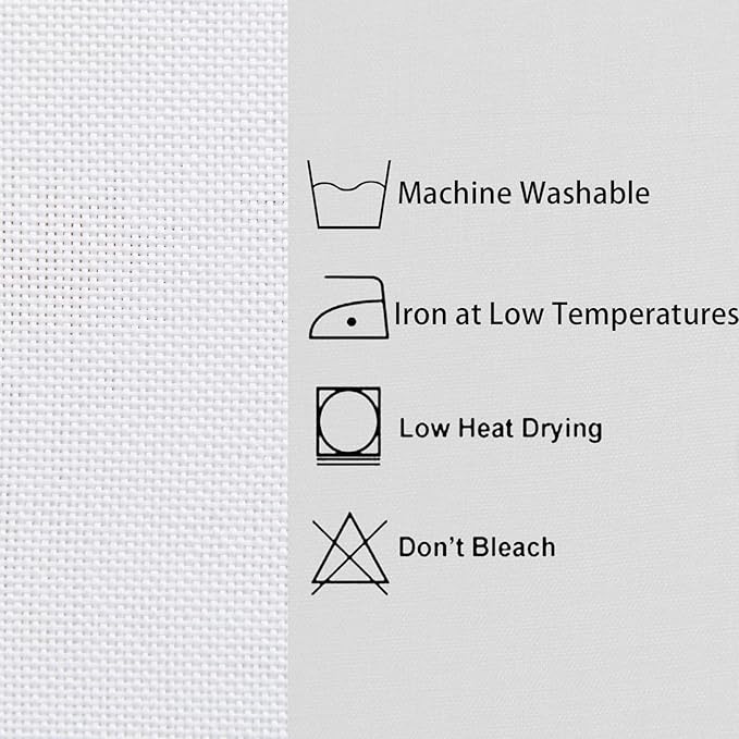 Hiasan 2 Pack Faux Linen Rectangle Tablecloth - Wrinkle and Stain Resistant Washable Table Cloth for Kitchen Dining Room Holiday Table Cover for Party Dinner, White, 60 x 84 Inch