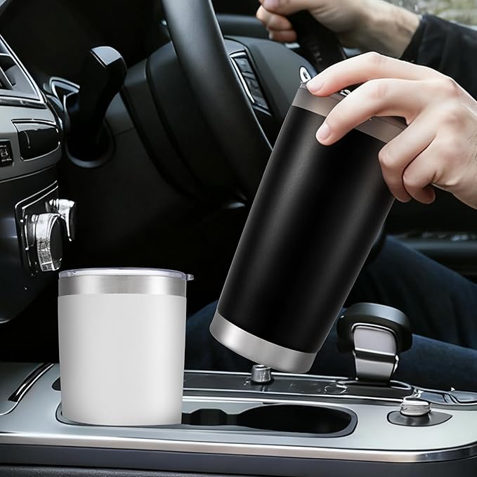 20 oz Tumbler with Lid Stainless Steel Insulated Tumblers Double Wall Vacuum Coffee Mug Powder Coated Tumbler Cups for Cold and Hot Drinks, Grey, 1 pack