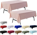 2-Pack 60x102 inch Dusty Pink Table Cloths, Solid Stain and Wrinkle Resistant Oblong Tablecloth, Premium Plain Weave Polyester Fabric Rectangle Table Linen Covers for Hotel, Wedding
