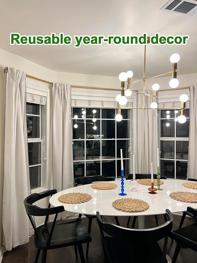 15" Set of 6 Round Corn Husk Placemats | Boho Woven Rattan Table Mats | Farmhouse Wicker Spring Plate Chargers Like Water Hyacinth, Seagrass for Wedding, Party, Christmas, Events