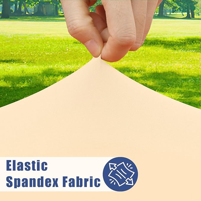 Spandex 4 Foot Rectangle Table Cloth 2 Pack, Elastic Fitted Tablecloths for Picnic, Stretch Washable Patio Table Cover for Outdoor, Camping, Banquet and Parties (Ivory, 24"x48")