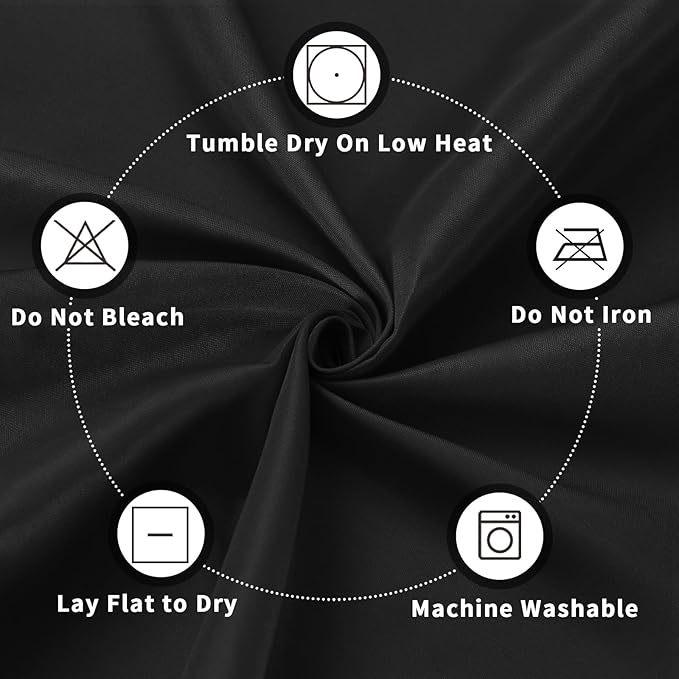 PureFit 8 Pack Rectangle Black Table Cloths 60 x 126 Inch for 6Ft Tables, Stain and Wrinkle Resistant Table Linens for Home Use, Wedding, Party, Banquet and Camping