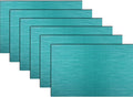 PIGCHCY Placemats,Washable Durable Vinyl Woven Table Mats,Elegant Heat Resistant Placemats for Dining Table Set of 6 (18 x 12 inches, Turquoise)