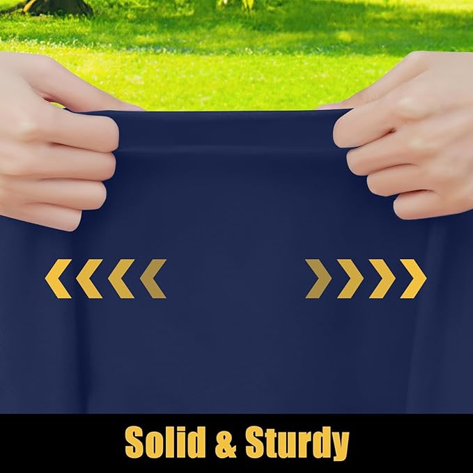 Smiry Rectangle Picnic Table Cloth, Waterproof Elastic Fitted Tablecloths for 5 Foot Tables, Washable Polyester Table Cover for Camping, Indoor and Outdoor (Navy, 36"x60")