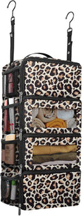 Suitcase Organizer, Travel Luggage Organizer Hanging Shelves Packing Cube Closet/Collapsible Portable Travel Organizer for Carry-on
