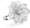 Picowe Set of 12 Alloy Napkin Rings with Hollow Out Flower Napkin Ring Holders for Wedding Party Holiday Banquet Christmas Dinner Delicate Serviette Buckles Decor Favor (Silver)