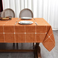 Zobesta Linen Table Cloth Burnt Orange Linen Tablecloth for Rectangle Tables 70 x 53 Inch, Washable Farmhouse Soft Boho Tablecloth for Outdoor, Party, Holiday, Picnic, Dining