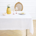 Solino Home White Linen Tablecloth 60 x 84 Inch - 100% Pure Linen Table Cloth for Rectangle Tables - Fete, Machine Washable Tablecloth for Winter, Valentines, Spring, Easter