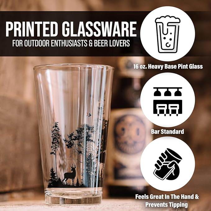 Pint Glasses by Black Lantern - Tropical Beach Landscape Pint Glass Set of 2-11oz. Drinking Glasses