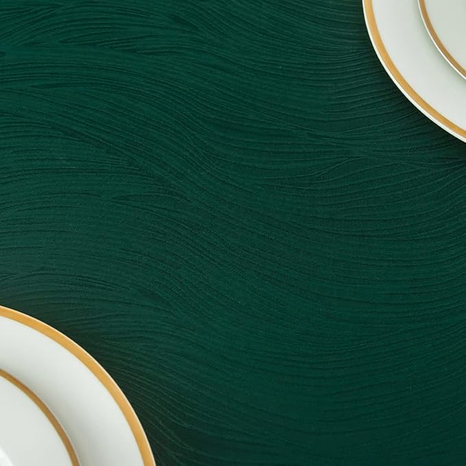 maxmill Square Swirl Design Tablecloth Waterproof Spillproof Wrinkle Free Table Cloth, Kitchen Dinning Tabletop Decoration, Fabric Table Cover for Christmas Parties, 52 x 52 Inch, Hunter Green