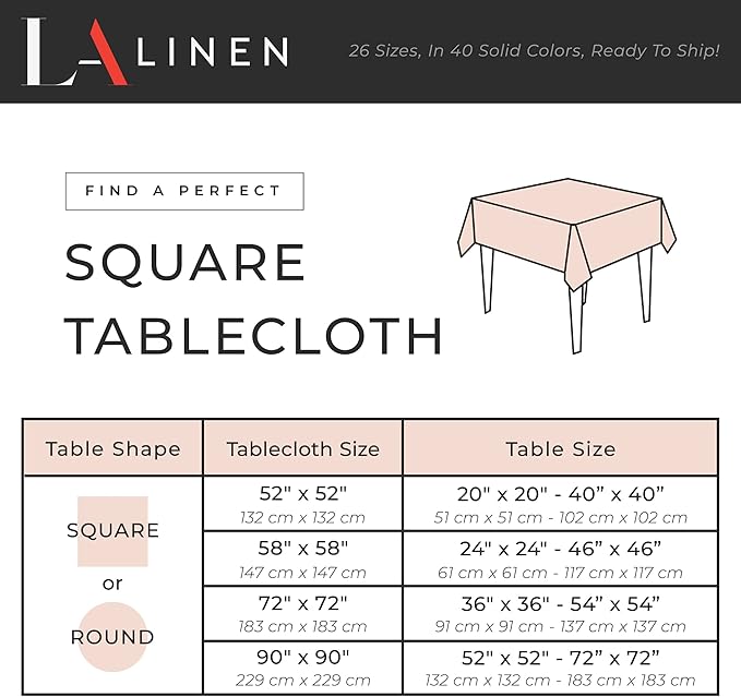 LA Linen Polyester Poplin Washable Square Tablecloth, Stain and Wrinkle Resistant Table Cover 72x72, Fabric Table Cloth for Dinning, Kitchen, Party, Holiday 72 by 72-Inch, Teal Dark
