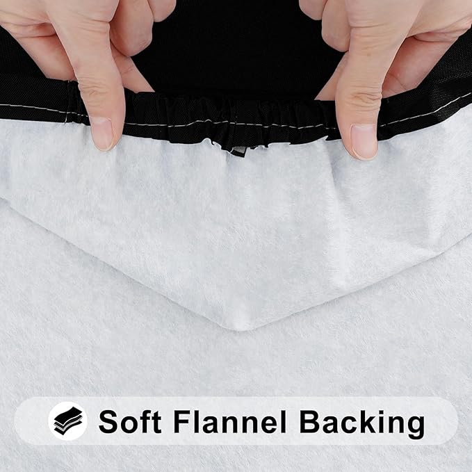 Smiry Rectangle Tablecloth, Elastic Fitted Flannel Backed Vinyl Tablecloths for 6ft Folding Tables, Waterproof Wipeable Table Covers for Indoor, Outdoor, Picnic and Camping (Black, 36"x72")
