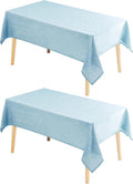 Hiasan 2 Pack Faux Linen Rectangle Tablecloth - Wrinkle and Stain Resistant Washable Table Cloth for Kitchen Dining Room Holiday Table Cover for Party Dinner, Lux Slate Blue, 60 x 120 Inch