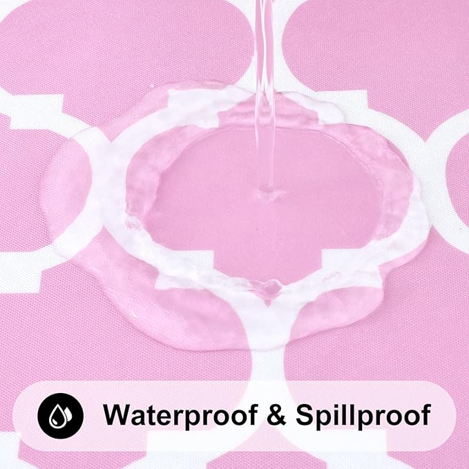 Smiry Rectangle Table Cloth, Waterproof Vinyl Tablecloth with Flannel Backing for Rectangle Tables, Wipeable Spillproof Plastic Tablecloths for Dining, Camping, Indoor and Outdoor, (60"x120", Pink)