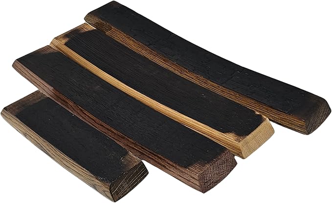 Barrel Stave Premium 3 Glass Whiskey, Bourbon, Scotch Flight Serving Tray, (No Glasses,Dark Walnut)